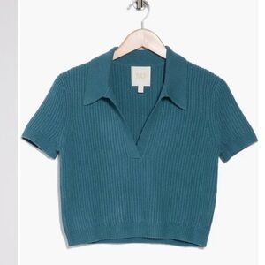 TWP Margaux Johnny Collar Cashmere Top in Junebug